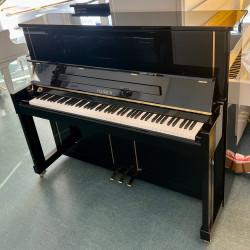 FEURICH F125 DESIGN PIANO DROIT NOIR BRILLANT OCCASION TRES RECENTE