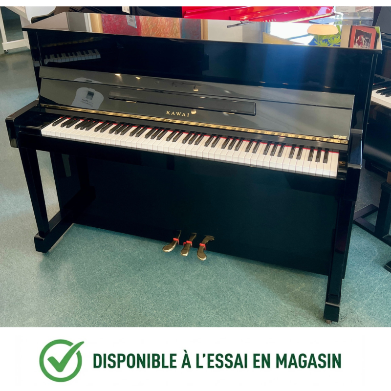 Kawai K18EL Piano Droit Noir Brillant