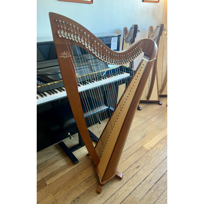 Harpe Occasion CAMAC, modèle TELENN 34 cordes Finition Merisier