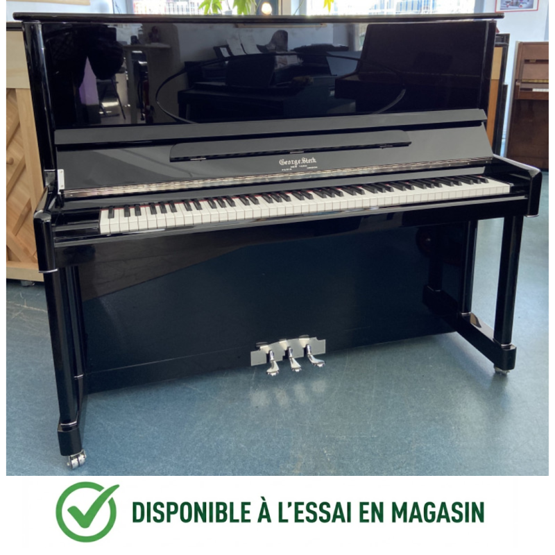 GEORGE STECK US-25-SD PIANO DROIT Noir Brillant Chrome