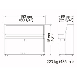 YAMAHA B20 PIANO DROIT 116 CM