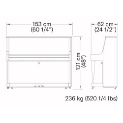 YAMAHA B30 PIANO DROIT 121 CM