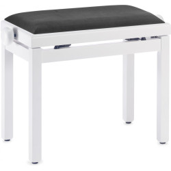Banquette Piano réglable Blanc mat / velours noir