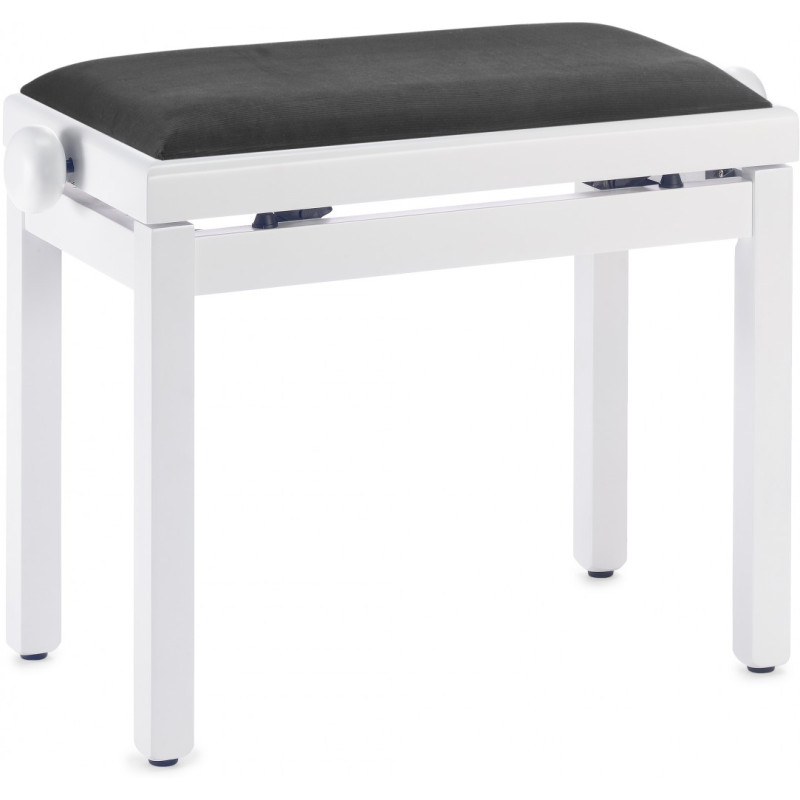 Banquette Piano réglable Blanc mat / velours noir