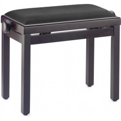 Banquette Palissandre mat / velours noir réglable pour Piano