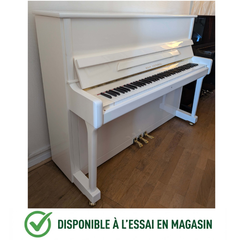 WILH.STEINBERG P118 PIANO DROIT d'occasion finition Blanc Brillant/Laiton