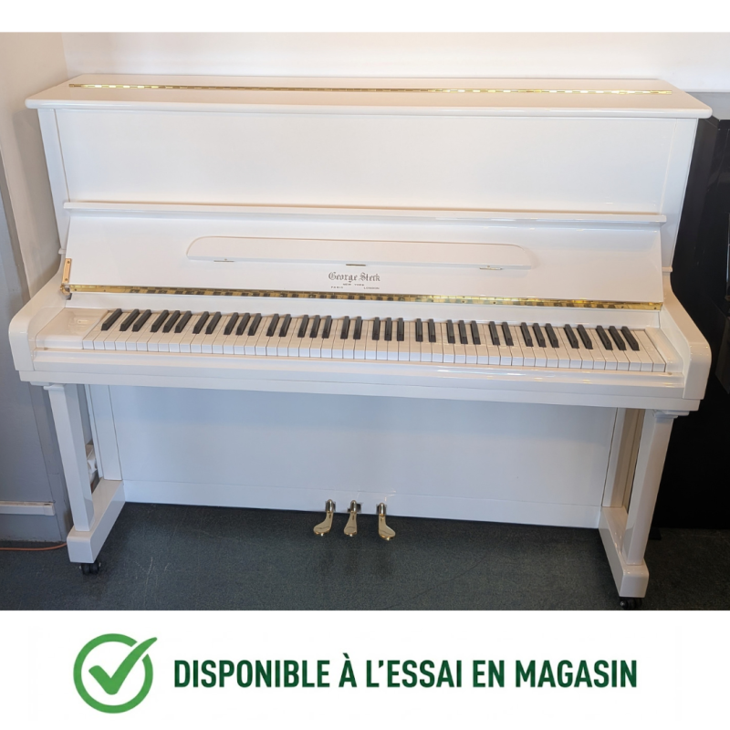 GEORGE STECK US-26T Piano Droit finition Blanc Brillant