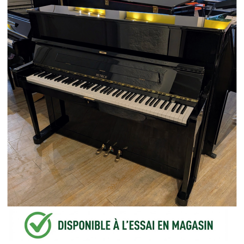Petrof P-115 Piano Droit finition Noir brillant