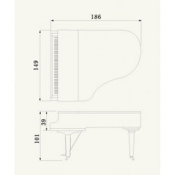 PIANO A QUEUE YAMAHA C3X 186cm Noir brillant