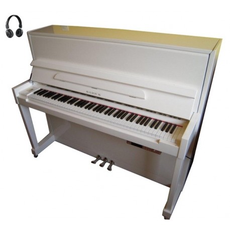 PIANO DROIT SAMICK JS-118 Harmonie Blanc/Chrome Silent