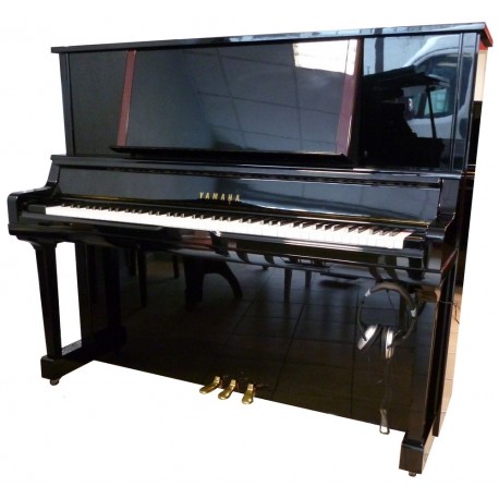 Piano Droit YAMAHA YU5 silent KORG 131cm Noir brillant 