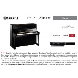 PIANO DROIT YAMAHA P121 SH PE SILENT Noir Brillant 