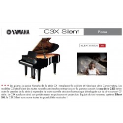 PIANO A QUEUE YAMAHA C3X SH SILENT 186cm Noir Brillant