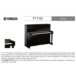 PIANO DROIT YAMAHA P116 116cm Noir Brillant 