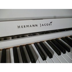 PIANO DROIT Hermann Jacobi H118 Blanc brillant / Chrome