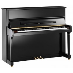PIANO DROIT KEMBLE Chopin // édition spéciale // Noir brillant et bloc clavier en ronce de noyer