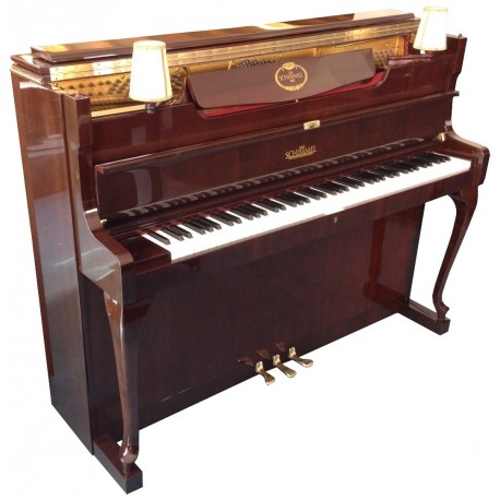 Piano Droit SCHIMMEL 112 Chippendale avec 2 lampes