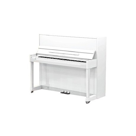 PIANO DROIT SAMICK 118 Harmonie Blanc brillant / Chrome 1m18