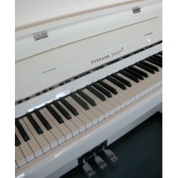 PIANO DROIT Hermann Jacobi 118 Blanc edition Argent